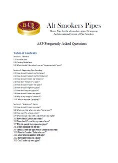 Alt Smokers Pipes FAQ alt.smokers.pipes