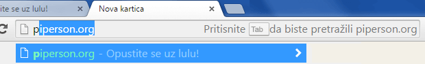 Chrome search